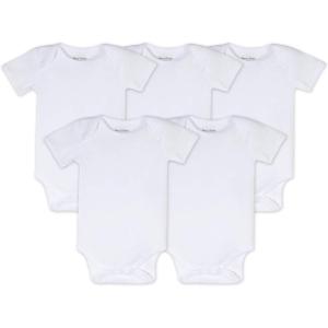 imageBurts Bees Baby Unisex Organic Cotton Short and Long Sleeve Bodysuits 5PackCloud Short Sleeve
