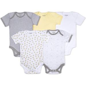 imageBurts Bees Baby Unisex Organic Cotton Short and Long Sleeve Bodysuits 5PackSunshine Prints