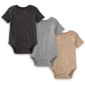 imageBurts Bees Baby Unisex Short Sleeve Organic Cotton Bodysuits 3PackAsh