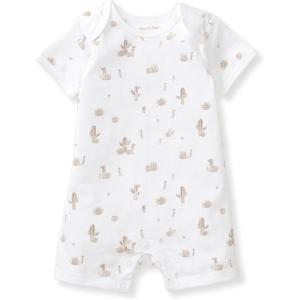 imageBurts Bees Baby babyboys Short Sleeve Rompers 100 Organic Cotton Onepiece Coverall and Layette SetDesert Life