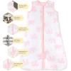 imageBurts Bees Baby Beekeeper Wearable Blanket Organic Cotton Swaddle 05 or 15 TOG Newborn Essentials Shower GiftQuilted Blossom Elephants