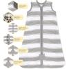 imageBurts Bees Baby Beekeeper Wearable Blanket Organic Cotton Swaddle 05 or 15 TOG Newborn Essentials Shower GiftQuilted Grey Rugby