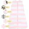 imageBurts Bees Baby Beekeeper Wearable Blanket Organic Cotton Swaddle 05 or 15 TOG Newborn Essentials Shower GiftRugby Stripe Blossom