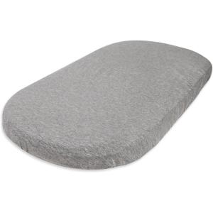 imageBassinet Sheet Infant Fitted BEESNUG Cover 100 Organic Cotton Soft Unisex Newborn Essentials for All Standard Oval or Rectangle Bassinet Bed Pads or Mattresses  15 x 33 InchesHeather Grey