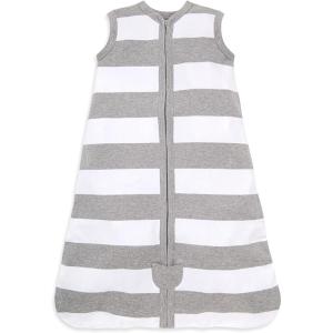 imageBurts Bees Baby Beekeeper Wearable Blanket Organic Cotton Swaddle 05 or 15 TOG Newborn Essentials Shower GiftRugby Stripe Heather Grey