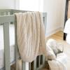 imageBurts Bees Baby Infant Blanket Cable Knit Made with 100 Soft Breathable Organic Cotton Nursing Blankets Machine Wash Baby Newborn Essentials Size 30 x 40 InchOat