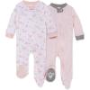 imageBurts Bees Baby Girls Snug Fit OnePiece Footed NonSlip Sleeper PajamasGraceful Swans