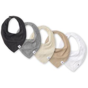 imageBurts Bees Baby 5Pack Bandana Bib Set with Snap ClosureAsh Grey