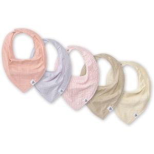imageBurts Bees Baby 5Pack Bandana Bib Set with Snap ClosurePink Sand