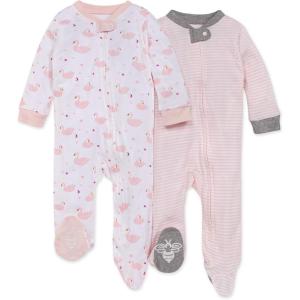 imageBurts Bees Baby Girls Snug Fit OnePiece Footed NonSlip Sleeper PajamasGraceful Swans