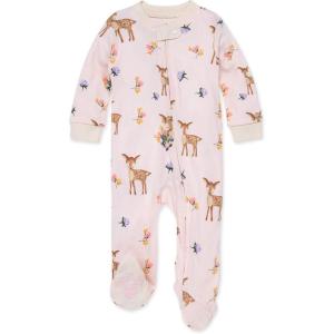 imageBurts Bees Baby Girls Snug Fit OnePiece Footed NonSlip Sleeper PajamasSweet Doe