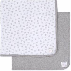 imageBurts Bees Baby Infant Receiving Blankets Made with 100 Organic Cotton Stretchy and Soft Honey Bee Newborn Swaddle Blanket  Size 29 x 29 Inches  2 Pack SetGrey Bees
