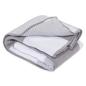 imageBurts Bees Baby Reversible Blanket Nursery Stroller ampamp TummyTime Organic Jersey Cotton Quilted Infant ampamp Toddler BeddingHeather Grey Dottie Bee