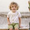 imageBurts Bees Baby babyboys Short Sleeve Shirt and Pant Set Top ampamp Bottom Outfit 100 Organic CottonShady Palms