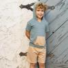 imageBurts Bees Baby babyboys Short Sleeve Shirt and Pant Set Top ampamp Bottom Outfit 100 Organic CottonSmoke Blue