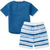 imageBurts Bees Baby babyboys Short Sleeve Shirt and Pant Set Top ampamp Bottom Outfit 100 Organic CottonWatercolor Stripes