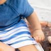 imageBurts Bees Baby babyboys Short Sleeve Shirt and Pant Set Top ampamp Bottom Outfit 100 Organic CottonWatercolor Stripes