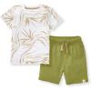 imageBurts Bees Baby babyboys Short Sleeve Shirt and Pant Set Top ampamp Bottom Outfit 100 Organic CottonShady Palms