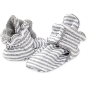 imageBurts Bees Baby Newborn Essentials Unisex Organic Cotton BootiesHeather Grey Stripe