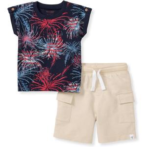 imageBurts Bees Baby babyboys Short Sleeve Shirt and Pant Set Top ampamp Bottom Outfit 100 Organic CottonCelebrate America
