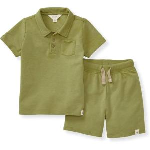 imageBurts Bees Baby babyboys Short Sleeve Shirt and Pant Set Top ampamp Bottom Outfit 100 Organic CottonIguana Polo Set