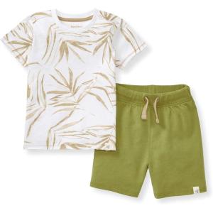imageBurts Bees Baby babyboys Short Sleeve Shirt and Pant Set Top ampamp Bottom Outfit 100 Organic CottonShady Palms