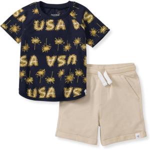 imageBurts Bees Baby babyboys Short Sleeve Shirt and Pant Set Top ampamp Bottom Outfit 100 Organic CottonUsa