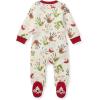 imageBurts Bees Baby Baby Girls Pajamas Sleep and Play Soft 100 Organic Cotton OnePiece PJ with NonSlip Bee Grip FootiesHoliday Hands
