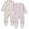 imageBurts Bees Baby Baby Girls Pajamas Sleep and Play Soft 100 Organic Cotton OnePiece PJ with NonSlip Bee Grip FootiesSwiss Chalet