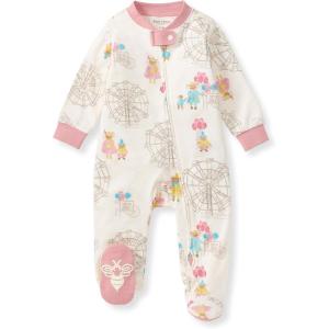 imageBurts Bees Baby Baby Girls Pajamas Sleep and Play Soft 100 Organic Cotton OnePiece PJ with NonSlip Bee Grip FootiesFall Carnival