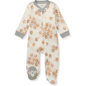 imageBurts Bees Baby Baby Girls Pajamas Sleep and Play Soft 100 Organic Cotton OnePiece PJ with NonSlip Bee Grip FootiesGooey Cinnamon Rolls