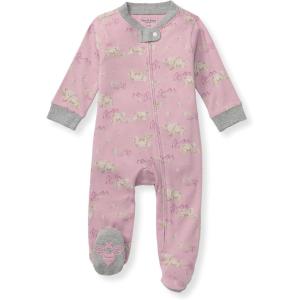 imageBurts Bees Baby Baby Girls Pajamas Sleep and Play Soft 100 Organic Cotton OnePiece PJ with NonSlip Bee Grip FootiesPolar Mountain