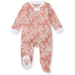 imageBurts Bees Baby Baby Girls Pajamas Sleep and Play Soft 100 Organic Cotton OnePiece PJ with NonSlip Bee Grip FootiesVibrant Garden