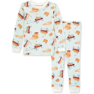 imageBurts Bees Baby Boys 2Piece Long Sleeve Tee and Pants Organic Cotton Pajama SetAutumn Wagons