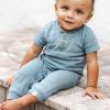 imageBurts Bees Baby Boys 100 Organic Cotton OnePiece Short Sleeve JumpsuitSmoke Blue