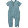 imageBurts Bees Baby Boys 100 Organic Cotton OnePiece Short Sleeve JumpsuitSmoke Blue
