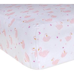 imageBurts Bees Baby  Fitted Crib Sheet Girls Boys ampamp Unisex 100 Organic Cotton Crib Sheet for Standard Crib ampamp Toddler Mattresses Pack of 2Graceful Swans