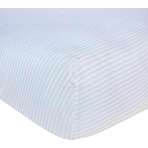imageBurts Bees Baby  Fitted Crib Sheet Girls Boys ampamp Unisex 100 Organic Cotton Crib Sheet for Standard Crib ampamp Toddler Mattresses Pack of 2Light Blue Stripe