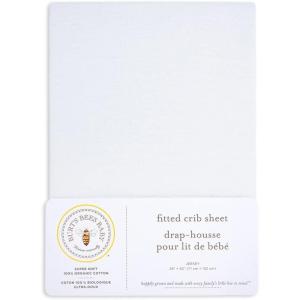 imageBurts Bees Baby  Fitted Crib Sheet Girls Boys ampamp Unisex 100 Organic Cotton Crib Sheet for Standard Crib ampamp Toddler Mattresses Pack of 2White Solid