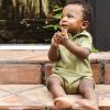 imageBurts Bees Baby Baby Boys Polo Rompers 100 Organic Cotton Onepiece Coverall and Layette SetIguana Polo