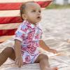 imageBurts Bees Baby Baby Boys Polo Rompers 100 Organic Cotton Onepiece Coverall and Layette SetMagestic Flags