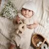 imageBurts Bees Baby Baby Girls Bubble Romper 100 Organic Cotton Onepiece Bubble Shortall and Layette Set Girl OutfitFossil Dotted Muslin