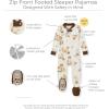 imageBurts Bees Baby Baby Boys Sleeper Pjs 100 Organic Cotton Onepiece Footie Zip Up Jumpsuit Snug Fit PajamasSt Bernard Dog