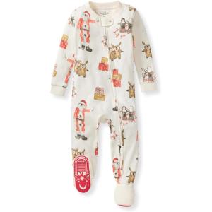 imageBurts Bees Baby babyboys Sleeper Pjs 100 Organic Cotton Onepiece Footie Zip Up Jumpsuit Snug Fit PajamasSantas Little Helper