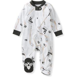 imageBurts Bees Baby Baby Girls Pajamas Zip Front NonSlip Footed Sleeper Pjs 100 Organic CottonHockey Season