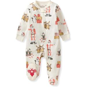 imageBurts Bees Baby Baby Girls Pajamas Zip Front NonSlip Footed Sleeper Pjs 100 Organic CottonSantas Little Helper