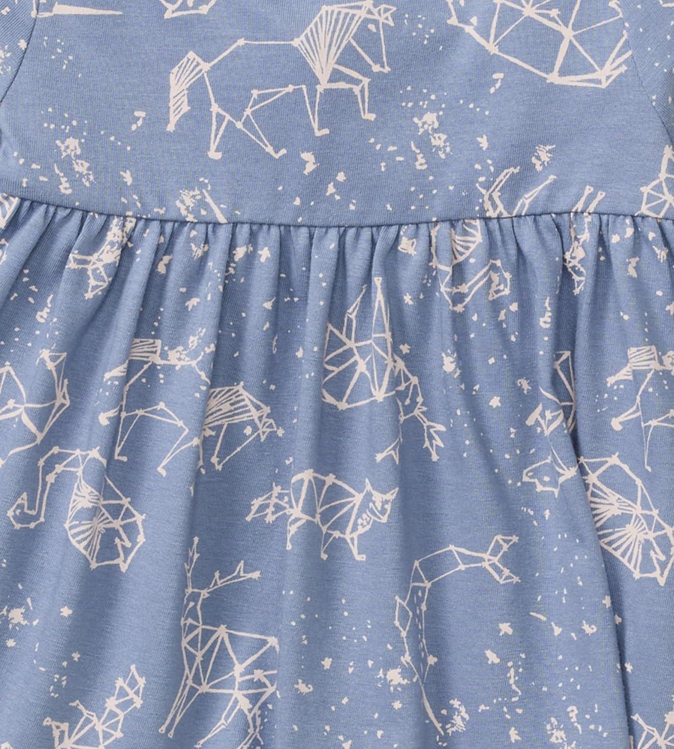 imageBurts Bees Baby BabyGirls Dress Infant ampamp Toddler Short ampamp LongSleeve 100 Organic CottonStarry Animals