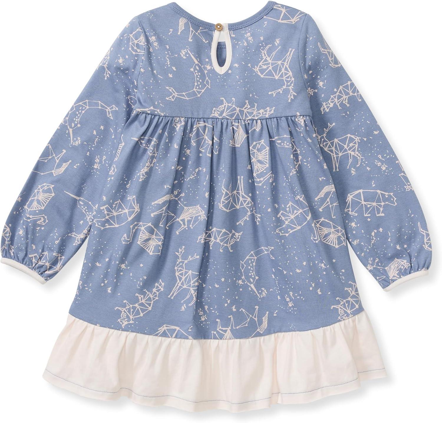 imageBurts Bees Baby BabyGirls Dress Infant ampamp Toddler Short ampamp LongSleeve 100 Organic CottonStarry Animals