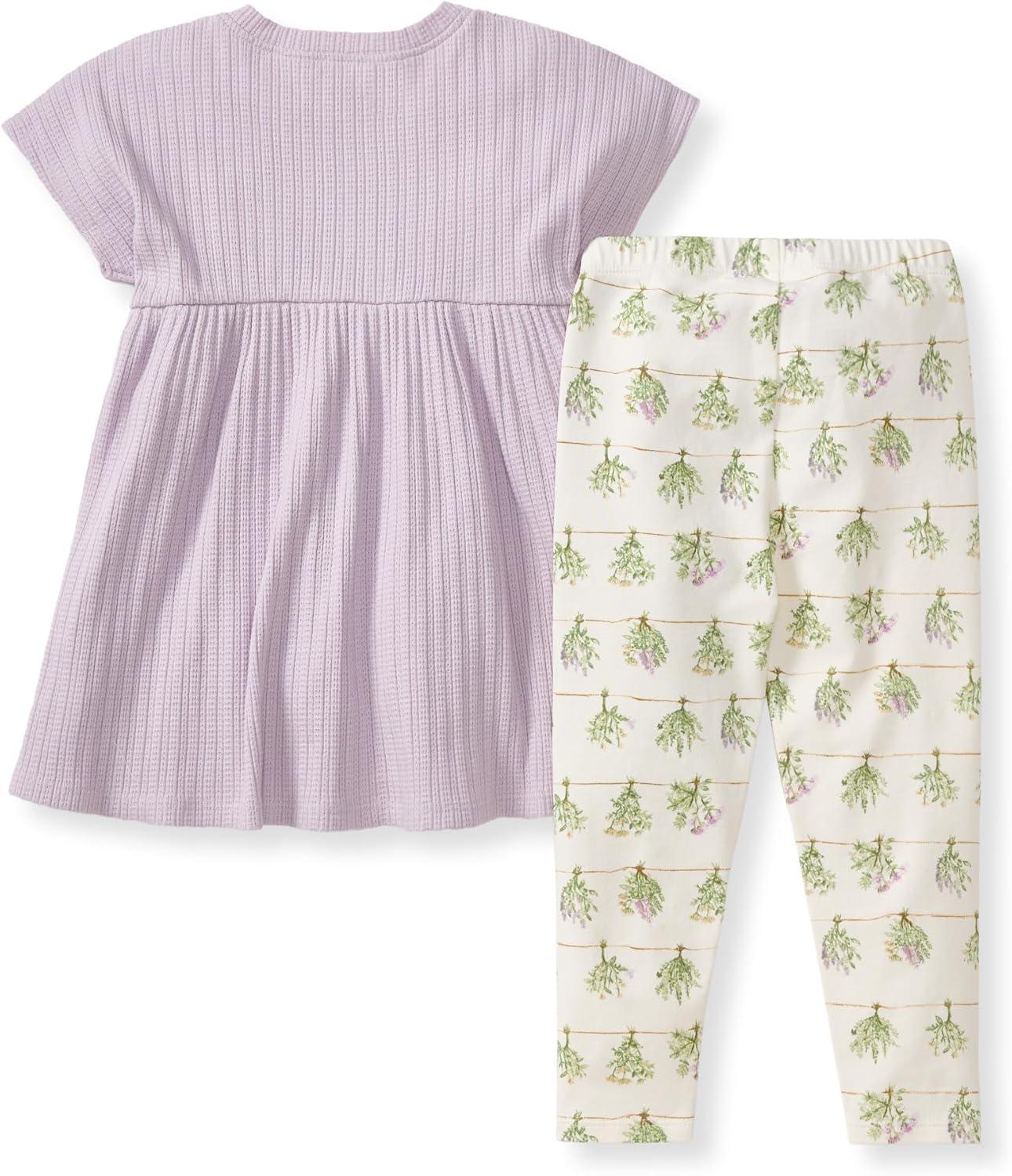 imageBurts Bees Baby babygirls Short Sleeve Top and Leggings Set Outfit Bundle 100 Organic CottonFresh Herbs