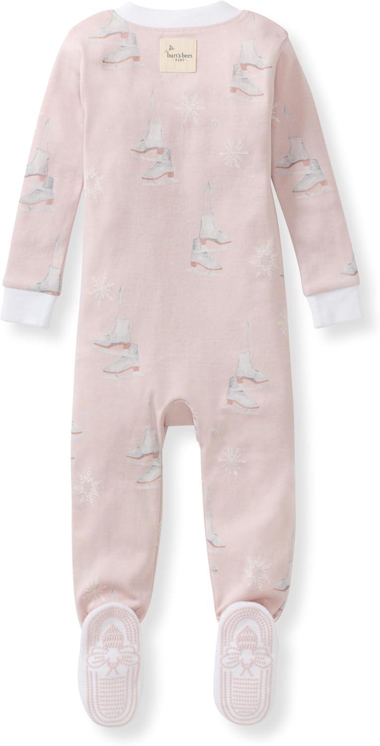 imageBurts Bees Baby babygirls Sleeper Pajamas 100 Organic Cotton Soft Onepiece Pjs Diagonal Zip Up Jumpsuit Snug Fit Footie With Snap Tab
